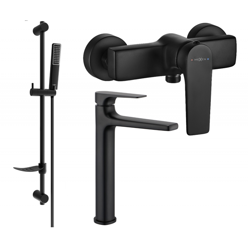 Mexen Lynx DF72 sprchová sada, černá - 745914DF72-70