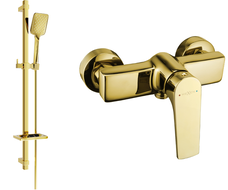 Mexen Lynx DQ62 sprchová baterie se sprchovou sadou, zlatá - 74594DQ62-50