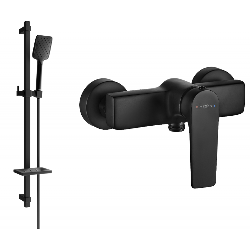 Mexen Lynx DQ62 sprchová baterie se sprchovou sadou, černá - 74594DQ62-70