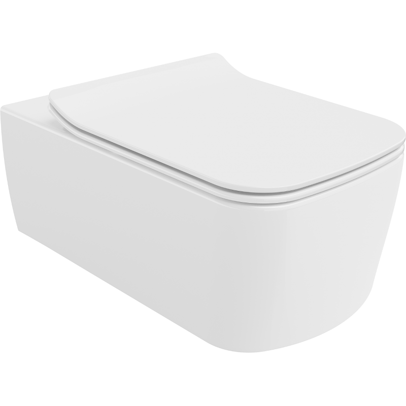 Mexen York WC mísa Rimless se slim sedátkem, duroplast, bílý lesk - 30114000