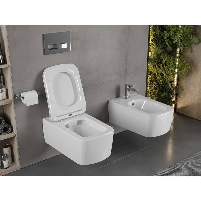 Mexen York WC mísa Rimless se slim sedátkem, duroplast, bílý lesk - 30114000