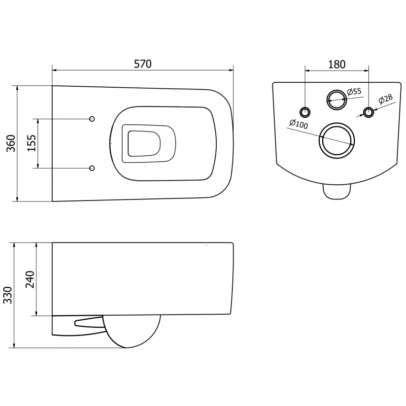 Mexen York WC mísa Rimless se slim sedátkem, duroplast, bílý lesk - 30114000