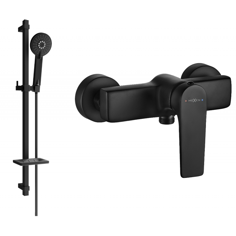 Mexen Lynx DQ40 sprchová baterie se sprchovou sadou, černá - 74594DQ40-70
