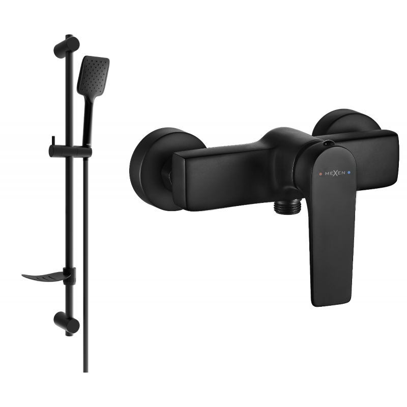 Mexen Lynx DF62 sprchová baterie se sprchovým setem, černá - 74594DF62-70