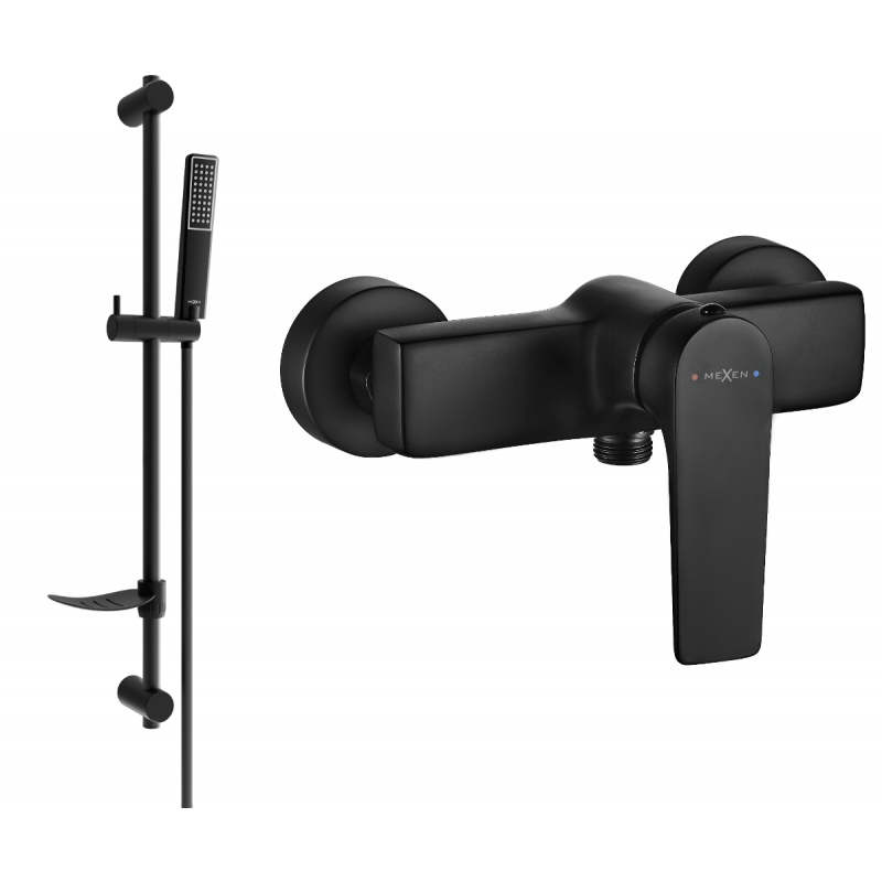 Mexen Lynx DF72 sprchová baterie se sprchovým setem, černá - 74594DF72-70
