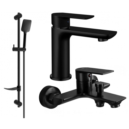 Mexen Alfa DF62 koupelnový set, černý - 745703DF62-70