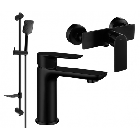 Mexen Alfa DF62 sprchová sada, černá - 745704DF62-70