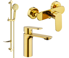 Mexen Milo DF40 sprchová souprava, zlatá - 71304DF40-50