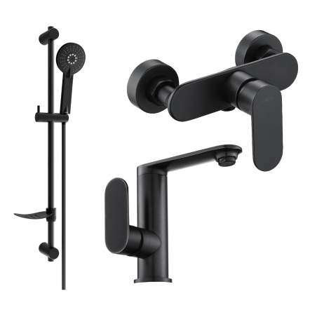 Mexen Milo DF40 sprchová sada, černá - 713054DF40-70
