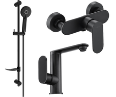 Mexen Milo DF40 sprchová sada, černá - 713054DF40-70