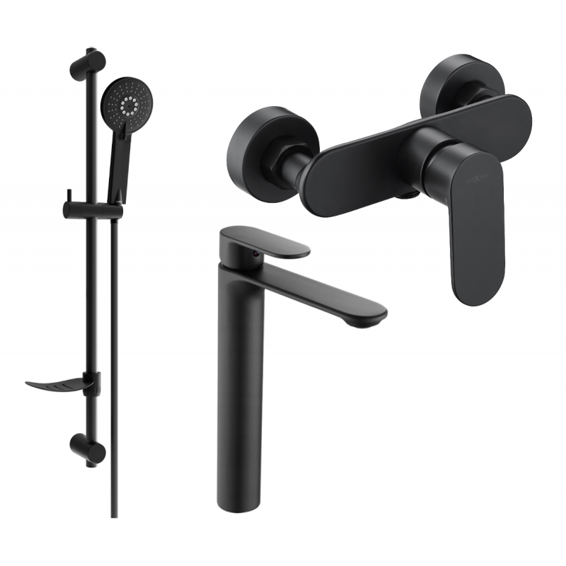 Mexen Milo DF40 sprchová sada, černá - 71314DF40-70