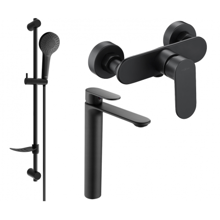 Mexen Milo DF05 sprchová sada, černá - 71314DF05-70