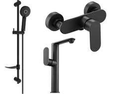 Mexen Milo DF40 sprchová sada, černá - 713154DF40-70