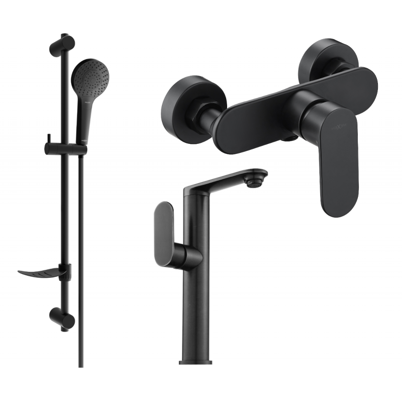 Mexen Milo DF05 sprchová sada, černá - 713154DF05-70