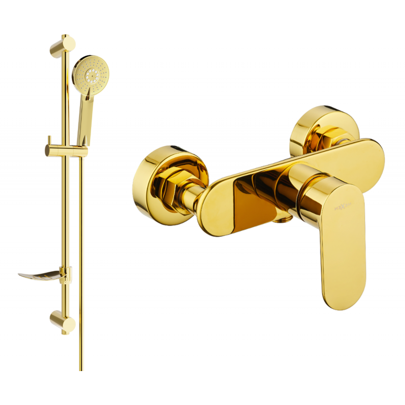 Mexen Milo DF40 sprchová baterie se sprchovou sadou, zlatá - 7134R40-50