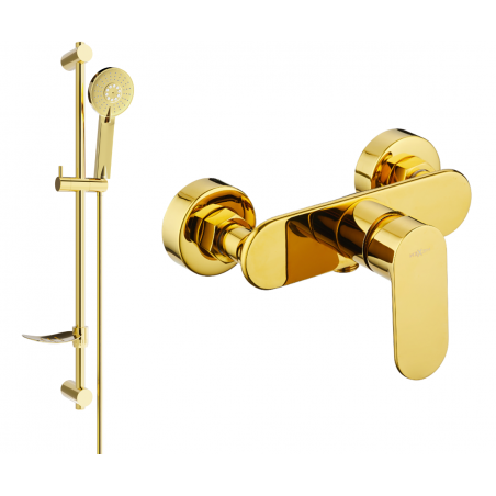 Mexen Milo DF40 sprchová baterie se sprchovou sadou, zlatá - 7134R40-50
