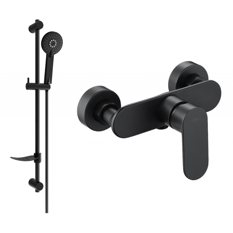 Mexen Milo DF40 sprchová baterie se sprchovou sadou, černá - 7134R40-70