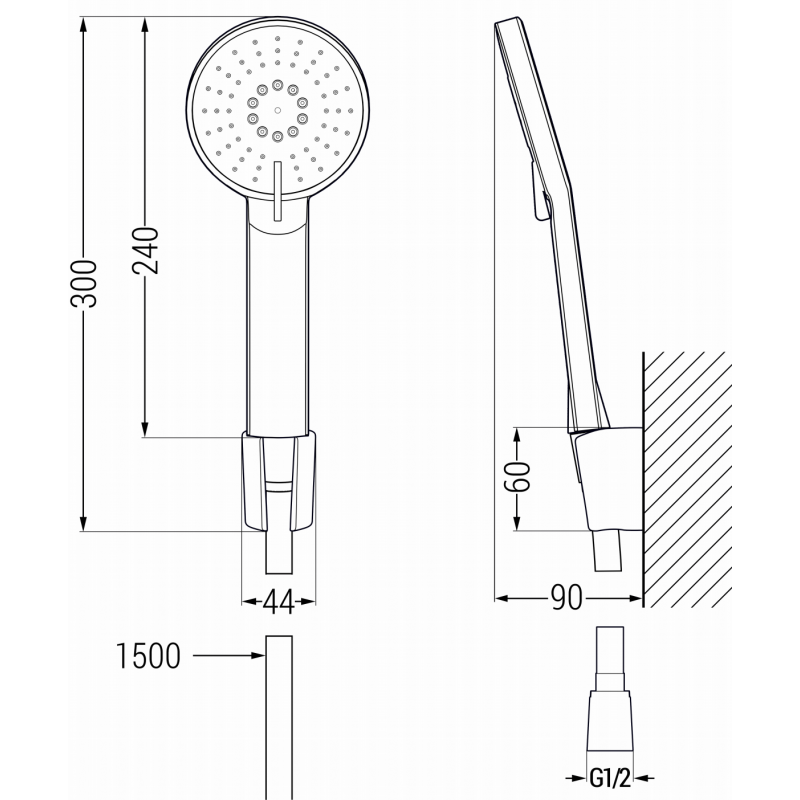 Mexen Milo R40 vanová baterie se sprchovou sadou, chrom - 7133R40-00
