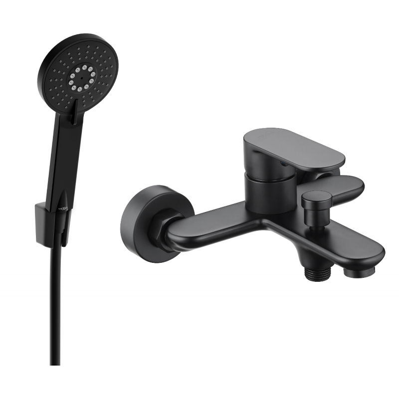 Mexen Milo R40 vanová baterie se sprchovou soupravou, černá - 7133R40-70