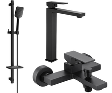 Mexen Uno DQ62 koupelnová sada, černá - 71413DQ62-70