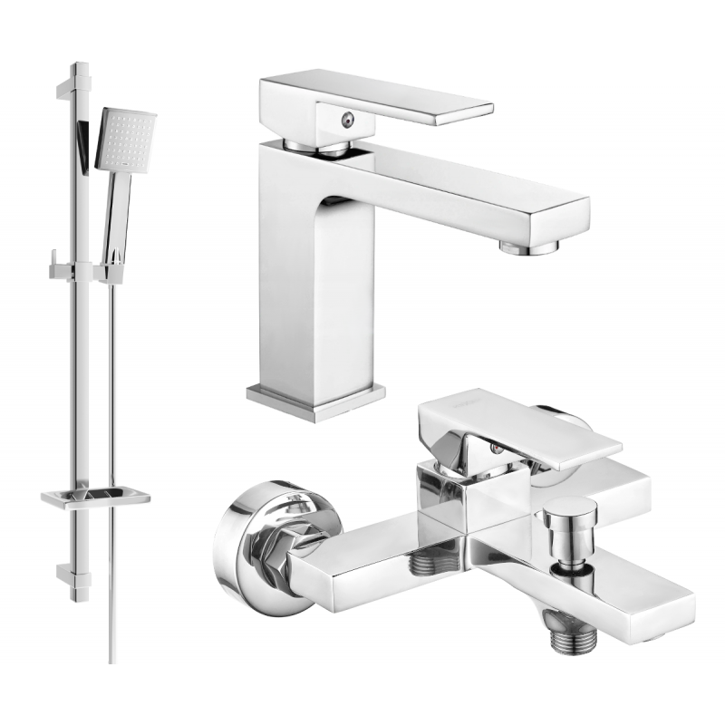Mexen Uno DQ45 vanový set, chrom - 71403DQ45-00