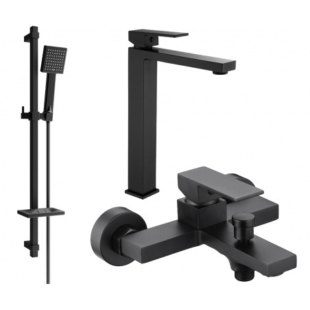 Mexen Uno DQ45 koupelnová sada, černá - 71413DQ45-70