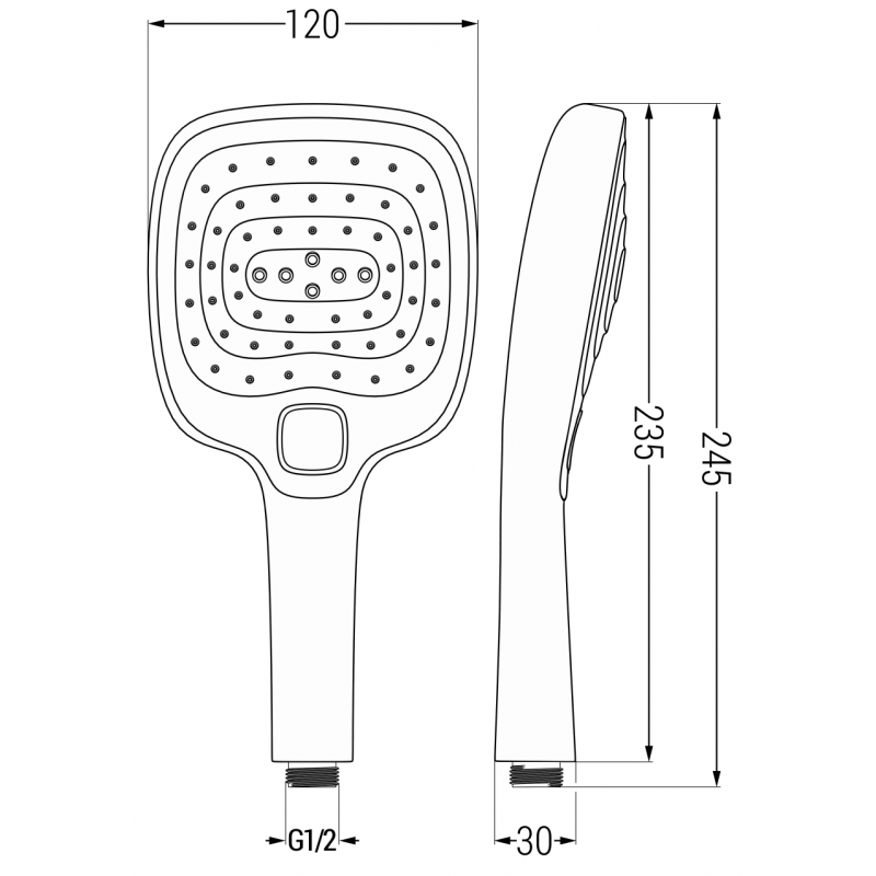 Mexen R-17 sprchová hlavice 3funkční, černá - 79517-70