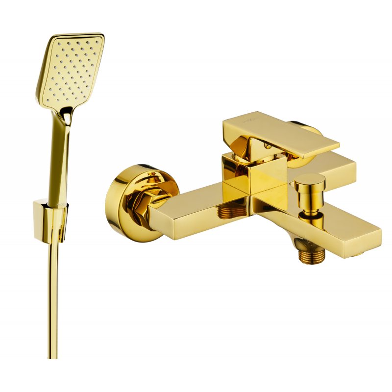 Mexen Uno R62 vanová baterie se sprchovou soupravou, zlatá - 7143R62-50