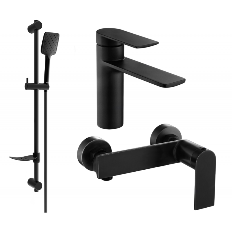 Mexen Zero DF62 sprchová sada, černá - 71104DF62-70