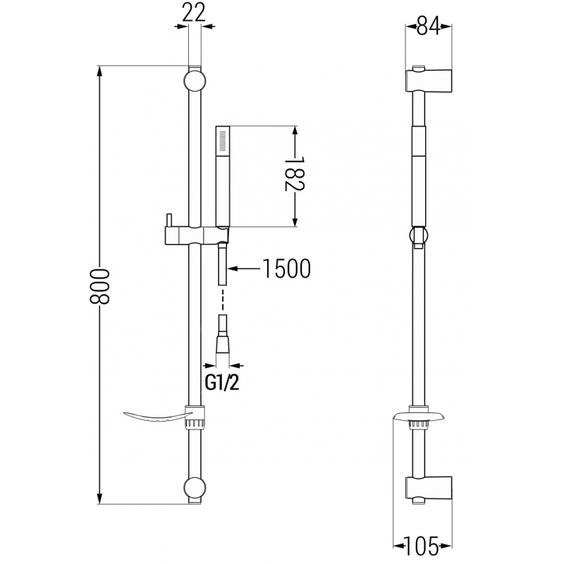 Mexen Zero DF70 sprchový set, chrom - 71104DF70-00