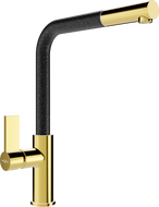 Mexen Flora kuchyňská baterie, zlatá/černá s tečkami - 670401-75