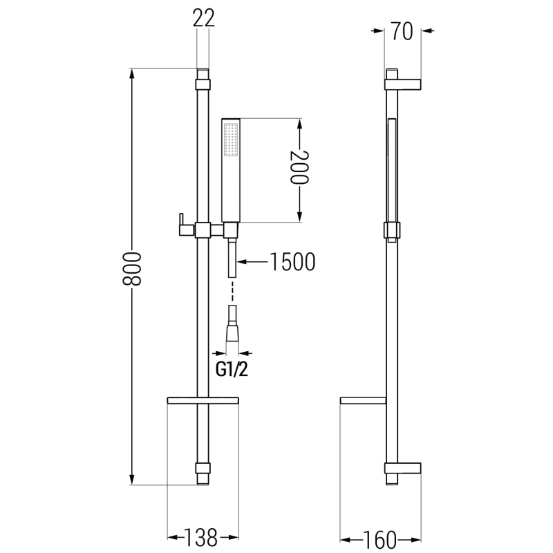 Mexen Zero DQ02 sada pro vanu, chrom - 7113DQ02-00