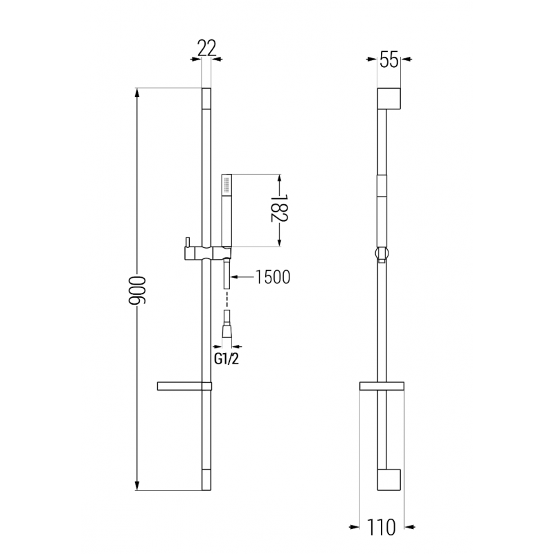 Mexen Zero DS70 sada na vanu, chrom - 7113DS70-00