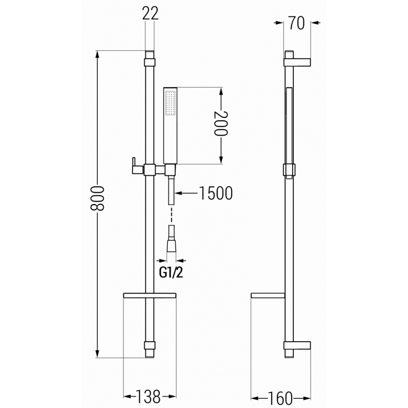 Mexen Zero DQ02 sprchová sada, chrom - 71114DQ02-00