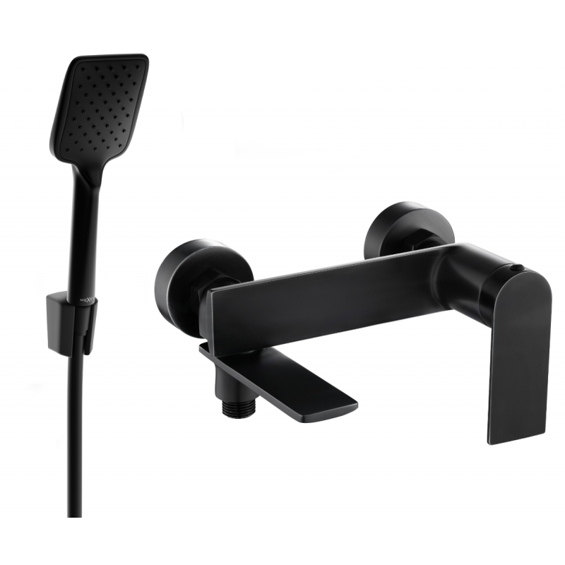 Mexen Zero R62 vanová baterie se sprchovou soupravou, černá - 7113R62-70