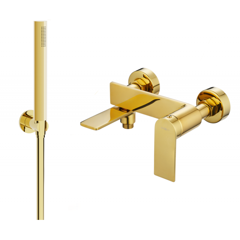 Mexen Zero R70 vanová baterie se sprchovou sadou, zlatá - 7113R70-50