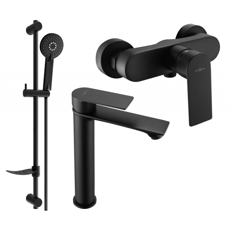 Mexen Royo DF40 sprchová sada, černá - 72214DF40-70