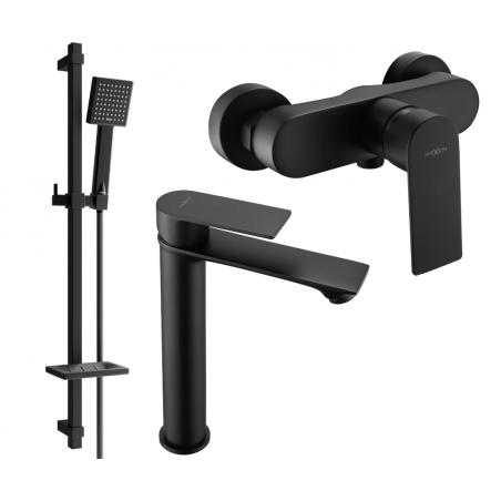 Mexen Royo DQ45 sprchová sada, černá - 72214DQ45-70
