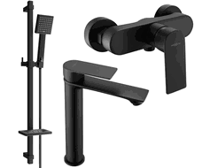 Mexen Royo DQ45 sprchová sada, černá - 72214DQ45-70