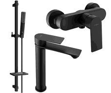 Mexen Royo DQ72 sprchový set, černý - 72214DQ72-70