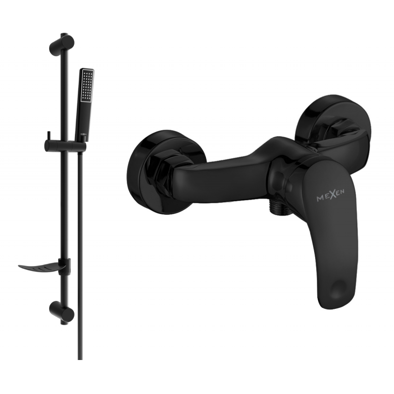 Mexen Fabia DF72 sprchová baterie se sprchovým setem, černá - 74654DF72-70