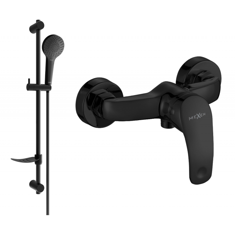Mexen Fabia DF05 sprchová baterie se sprchovým setem, černá - 74654DF05-70