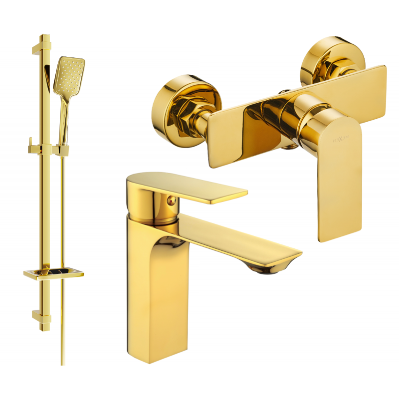 Mexen Alexa DQ62 sprchová sada, zlatá - 71204DQ62-50
