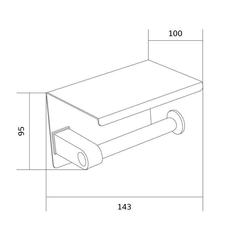 Mexen držák na papír s poličkou, zlatý - 701197-50