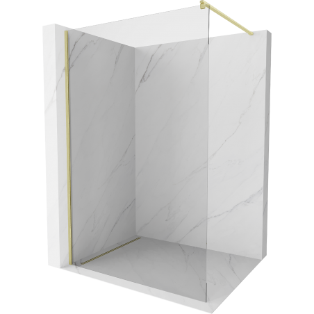 Mexen Kioto sprchová stěna Walk-in 95 x 200 cm, transparentní 8 mm, zlatá kartáčovaná - 800-095-101-55-00