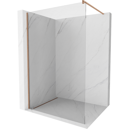 Mexen Kioto sprchová stěna Walk-in 65 x 200 cm, transparentní 8 mm, kartáčovaná měď - 800-065-101-65-00