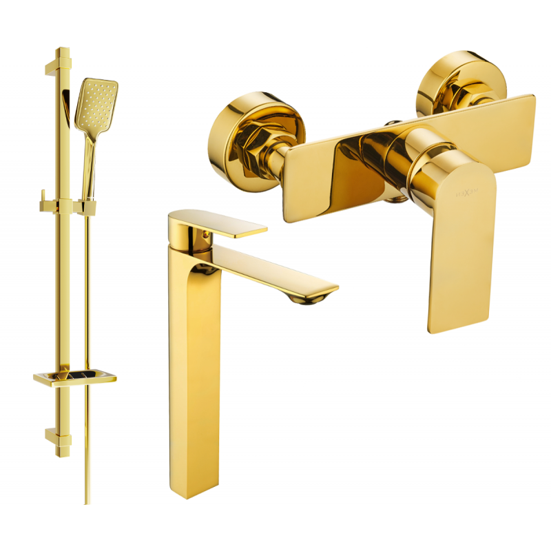 Mexen Alexa DQ62 sprchová sada, zlatá - 71214DQ62-50