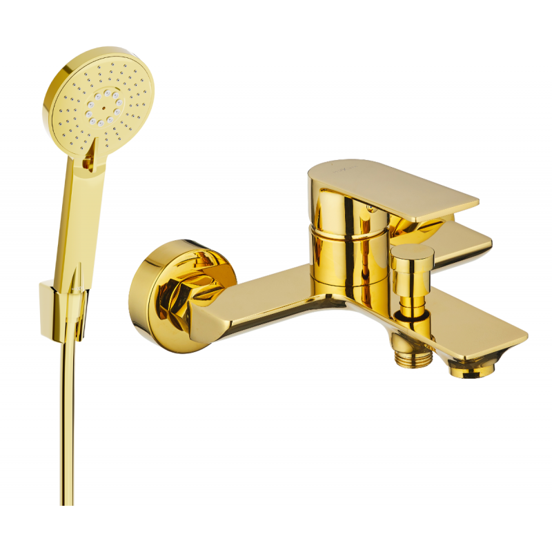 Mexen Alexa R40 vanová baterie se sprchovou soupravou, zlatá - 7123R40-50
