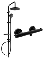 Mexen Erik vestavěná sprchová sada s dešťovou sprchou a termostatickou baterií Slim, černá - 77105205-70