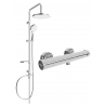 Mexen Erik nástěnná sprchová sada s dešťovou sprchou a termostatickou sprchovou baterií Kai, chrom - 77100205-00